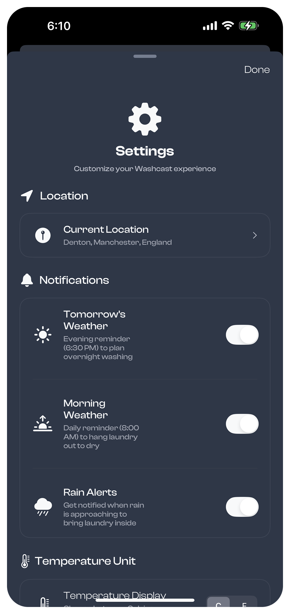 Washcast App Screenshot 1
